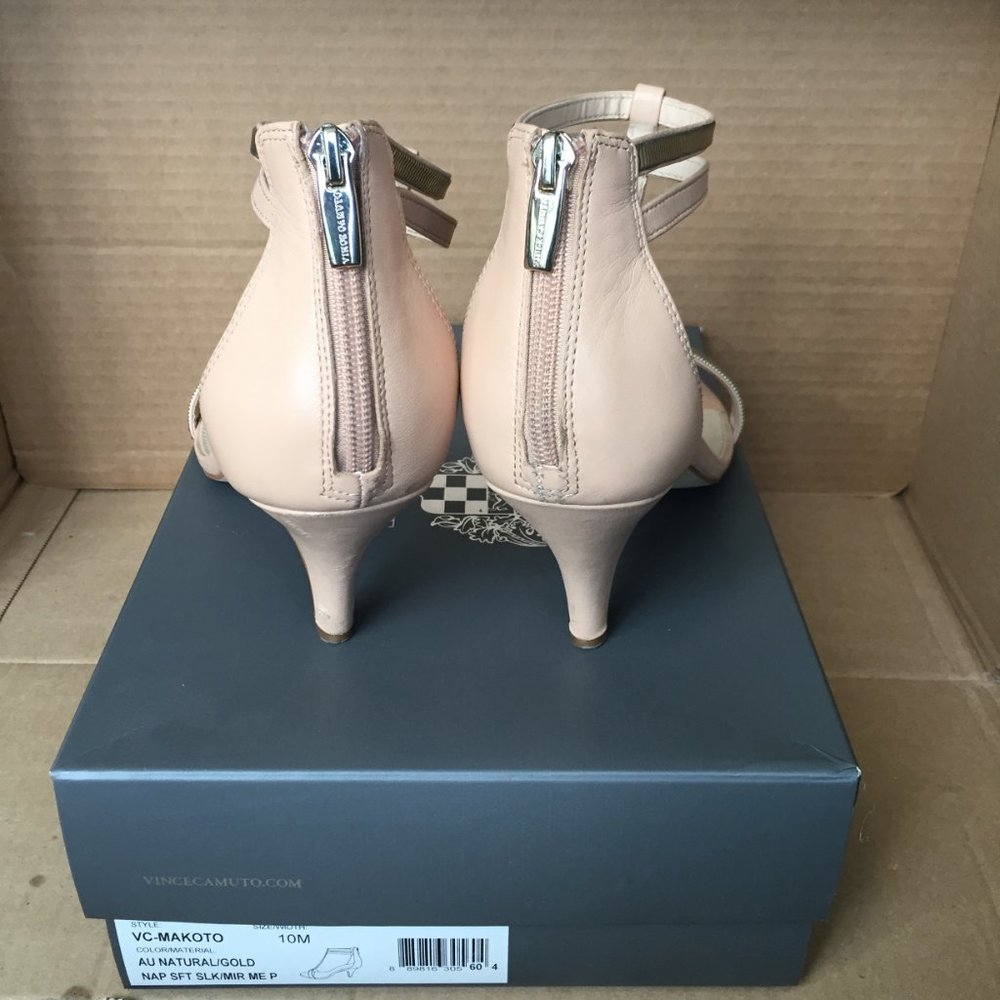 Vince Camuto Makoto Women Open-Toe Leather Heel - Picture 4 of 7